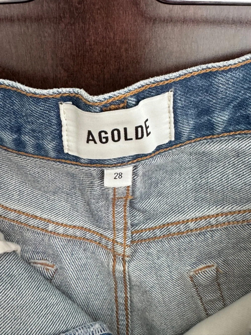 Agolde Light Blue High-Rise Denim Cutoff Shorts - Picture 7 of 8